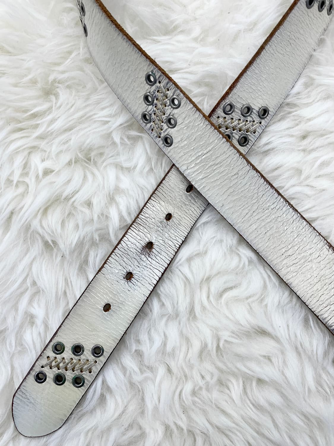 리얼레더 그런지 스티치 펀칭 버클 벨트 상품이미지6