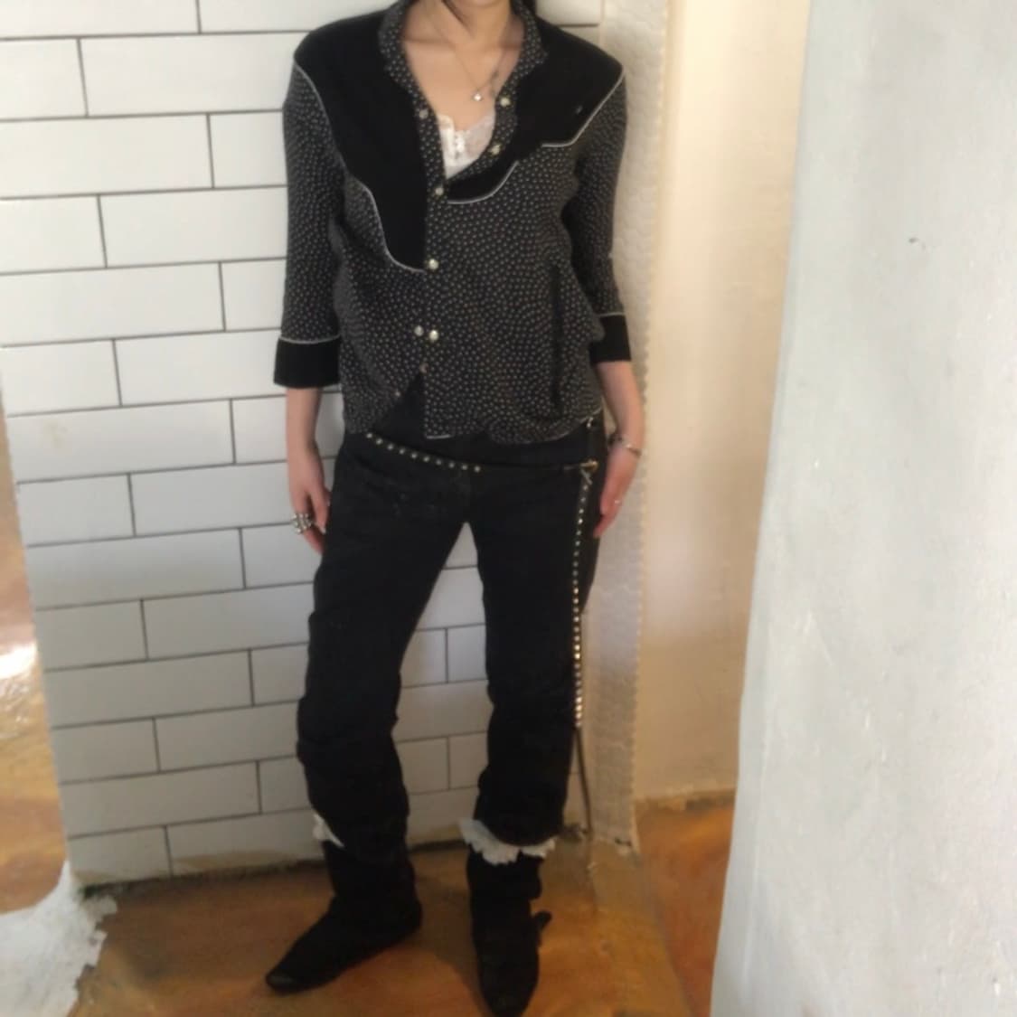 언더커버 도트 배색 웨스턴 셔츠 / 1 사이즈 상품이미지3