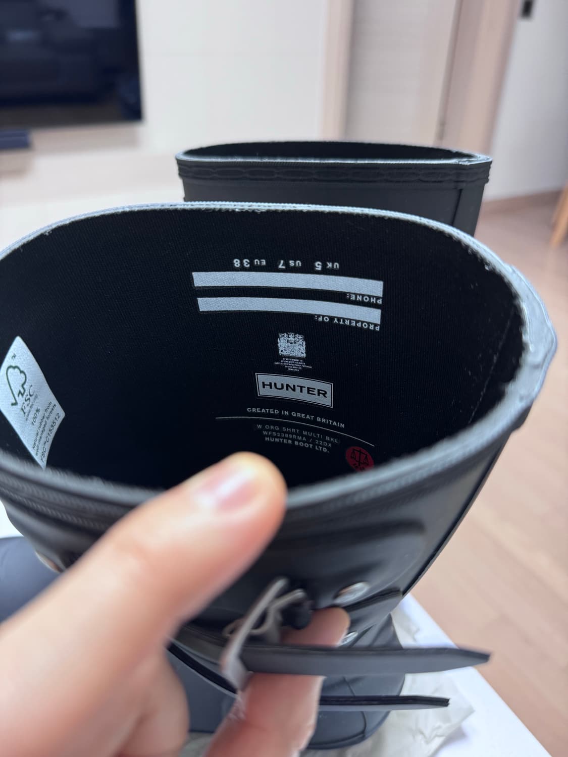 헌터  버클 숏 레인부츠 블랙 한정판 240mm 상품이미지4