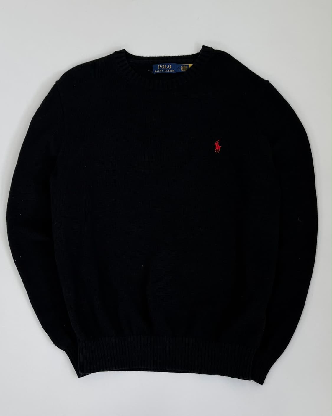 [L] 폴로 랄프로렌 신형 큐알 블랙 코튼 니트 스웨터 상품이미지1