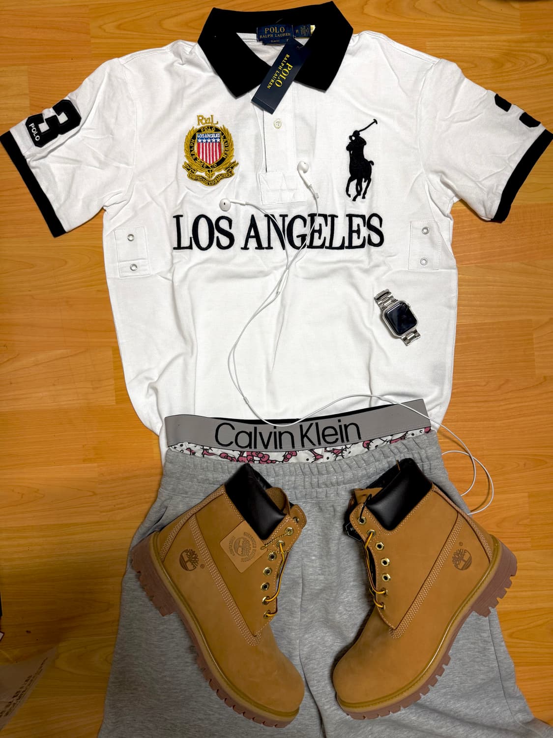 폴로 빅포니 로앤스젤레스 화이트 반팔 M사이즈 새상품 상품이미지1