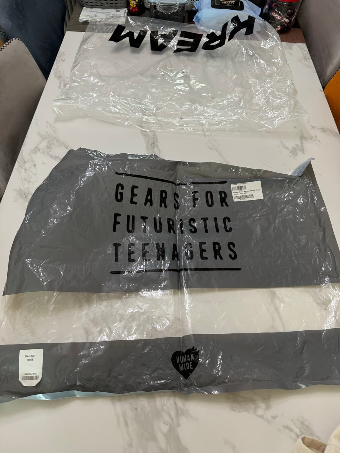 [L]휴먼메이드 내츄럴 데님 워크자켓 화이트 부엉이 상품이미지9