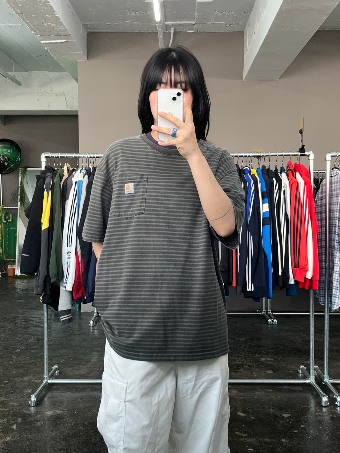 칼하트 스트라이프 반팔 티셔츠 상품이미지1