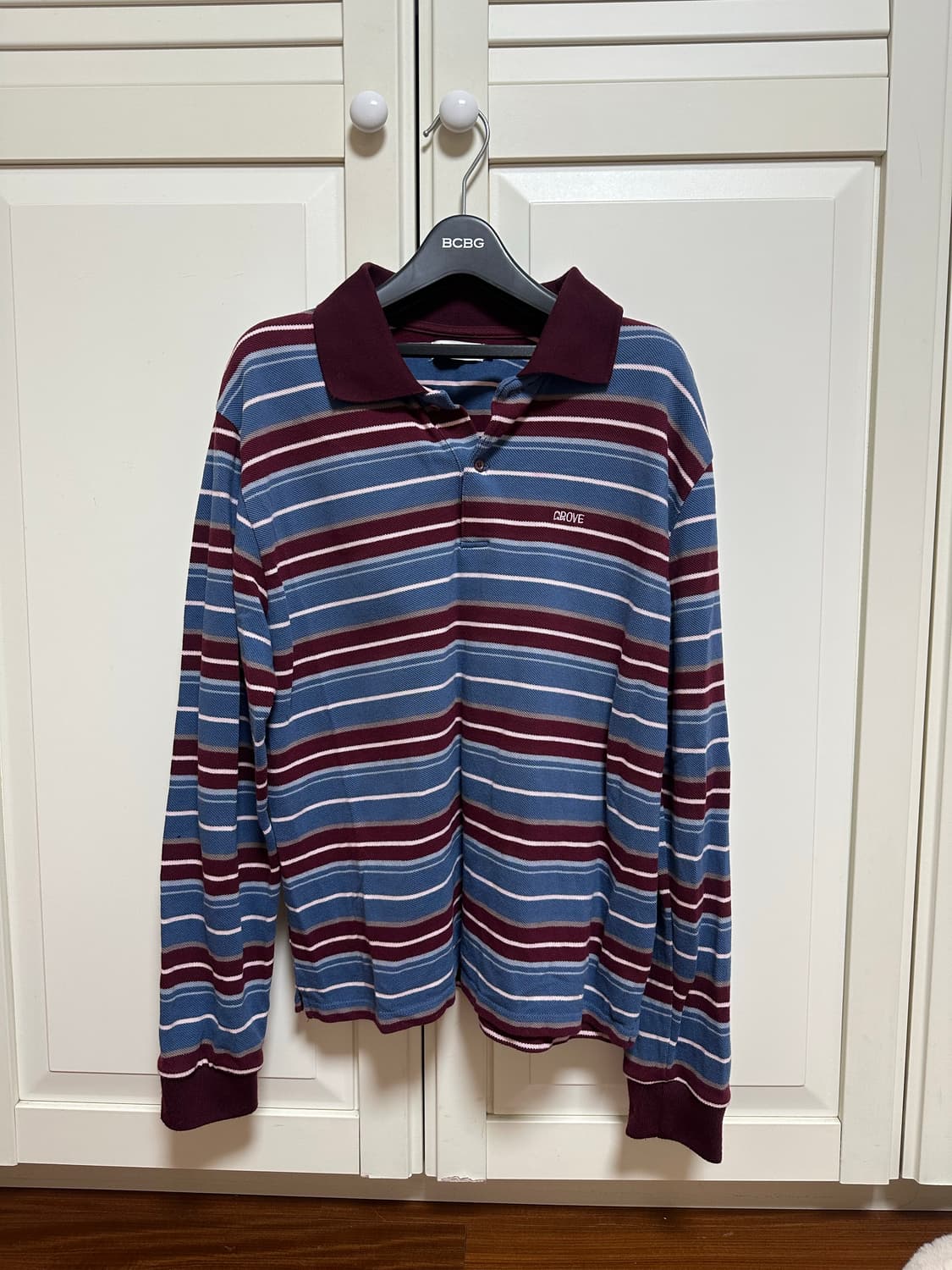 그로브 티셔츠 CARELL STRIPE SHIRT (Wine) 상품이미지5