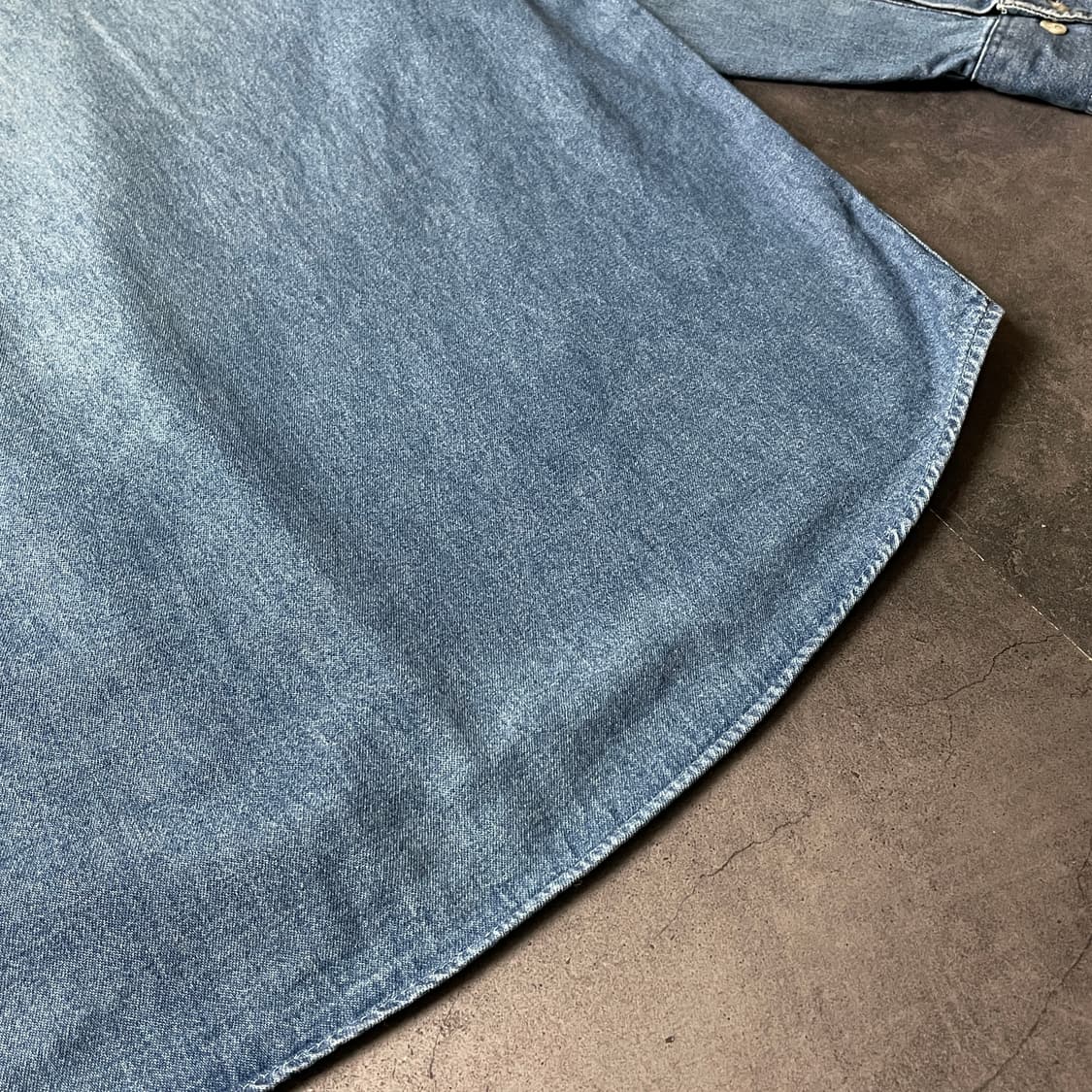 VANHEUSEN 빈티지 코튼 밴드카라 데님 셔츠 A00632 상품이미지9