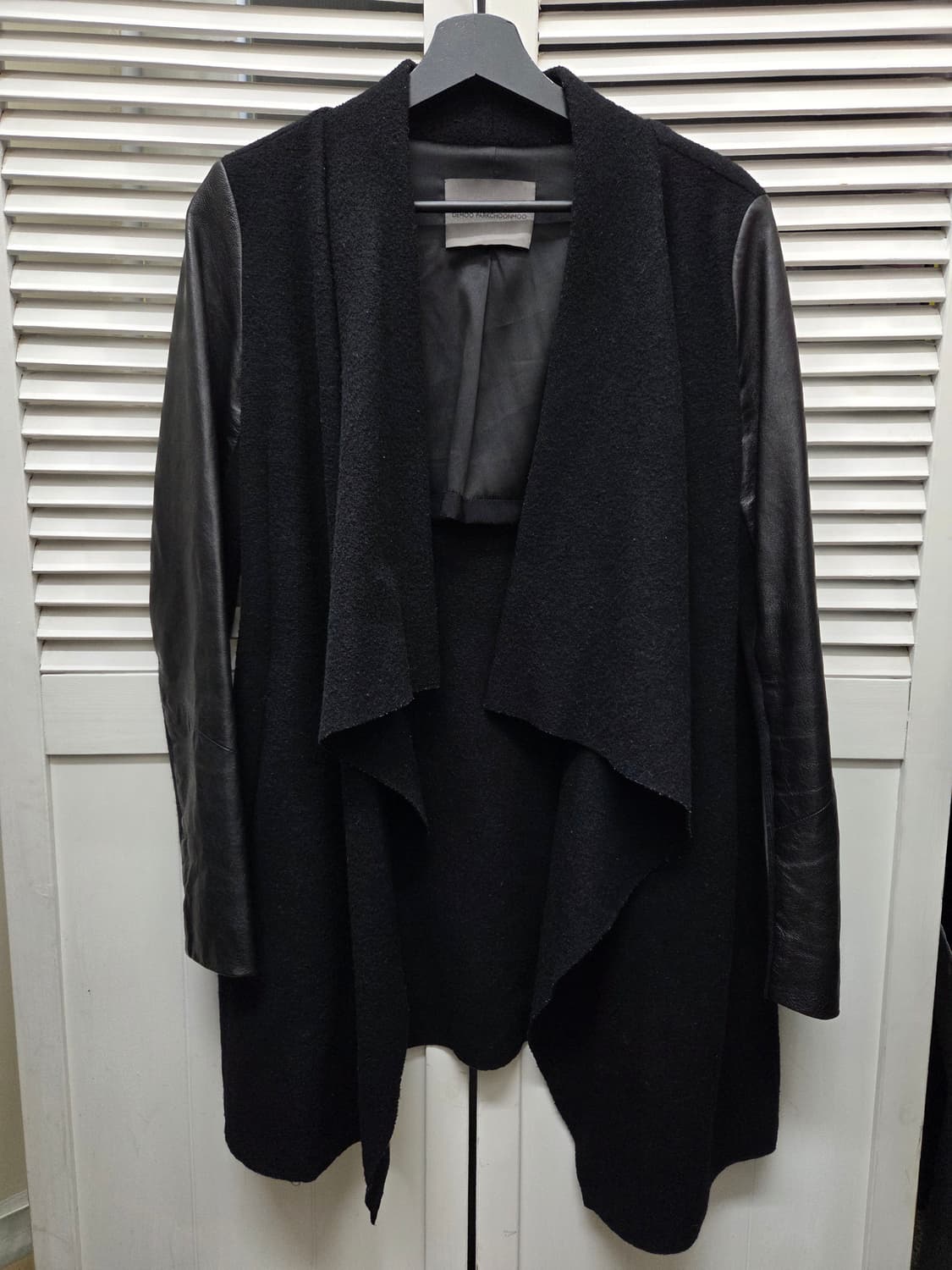 데무 박춘무 양가죽 배색 가디건 자켓 상품이미지1