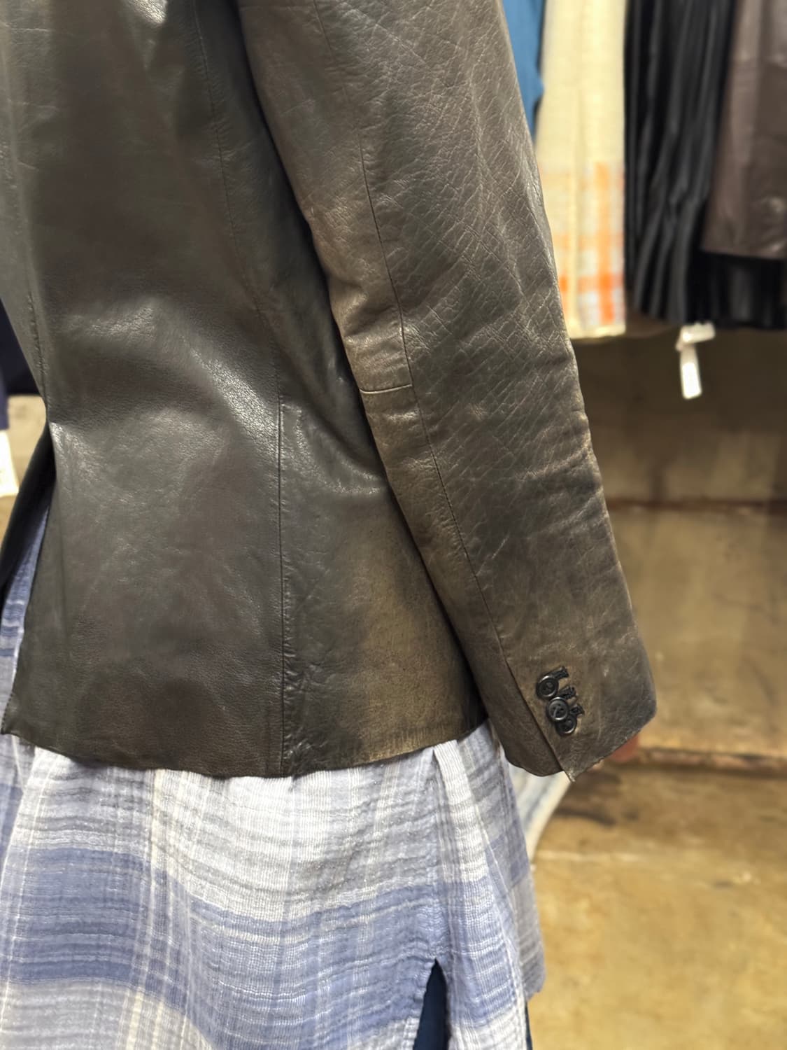 S ) Neil Barrett Faded Leather Jacket 상품이미지10