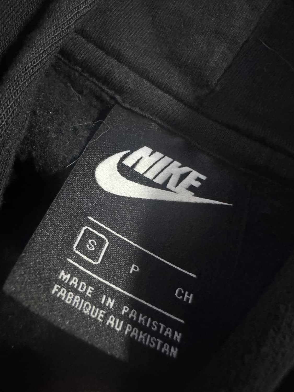 여성 나이키 빅 로고 크롭 기모 후드티 S 블랙 상품이미지3