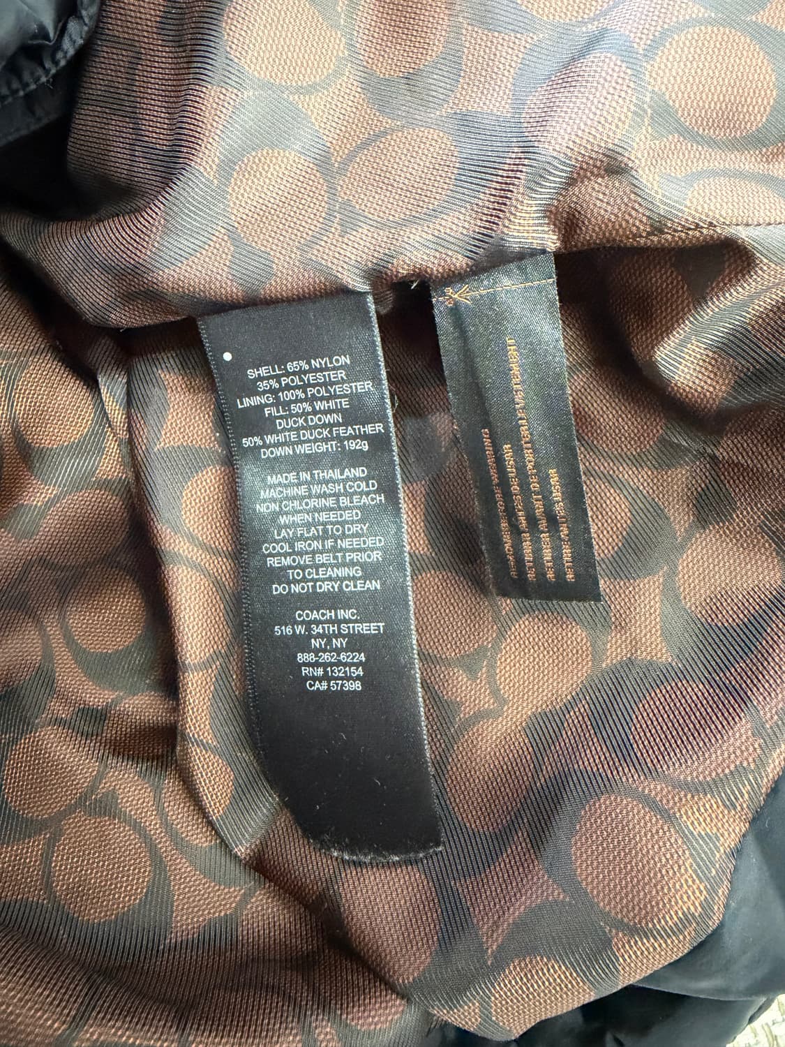 정품) 코치 여상 블랙 벨티드 패딩 점퍼 S 상품이미지8