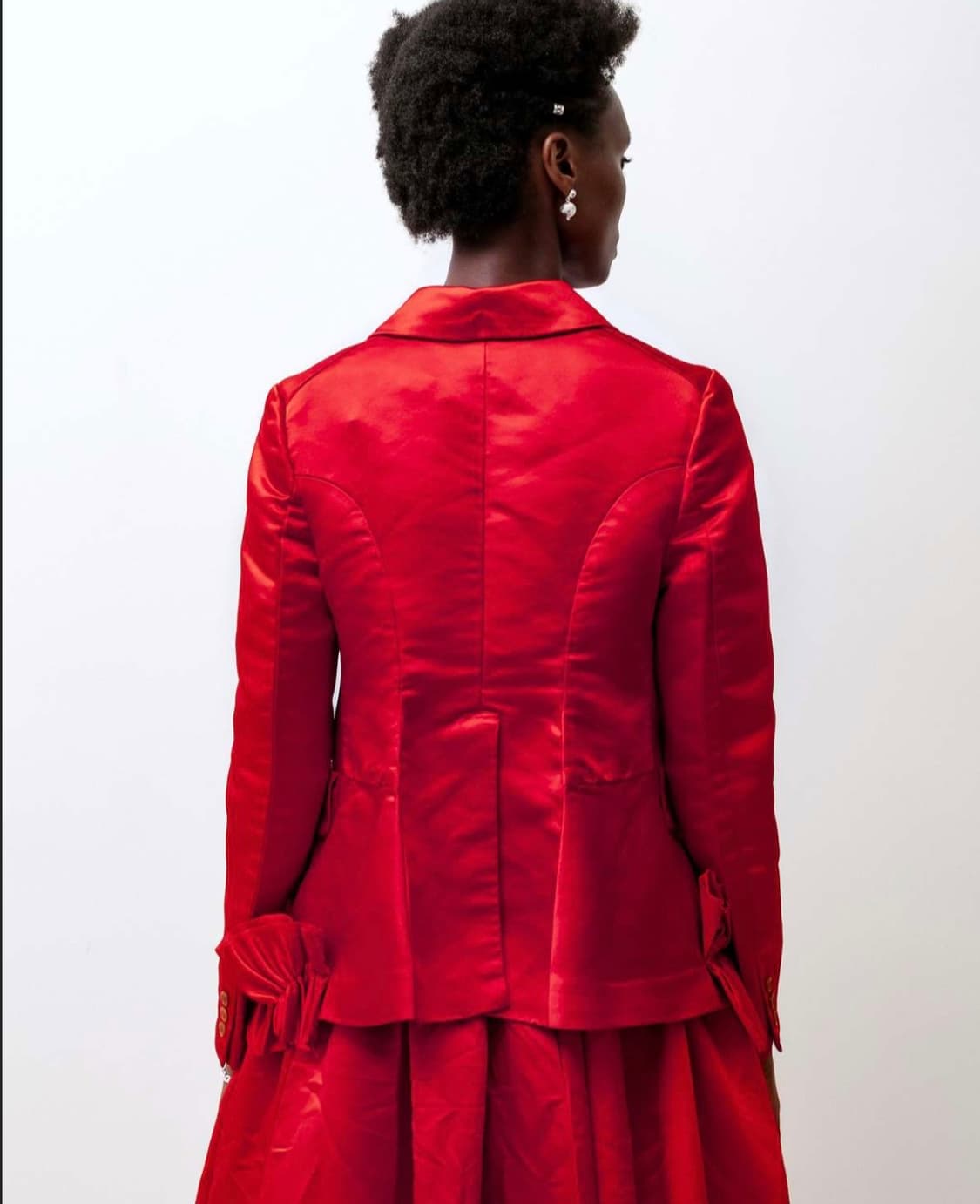 새상품) 꼼데가르송 러플 새틴 자켓 상품이미지3