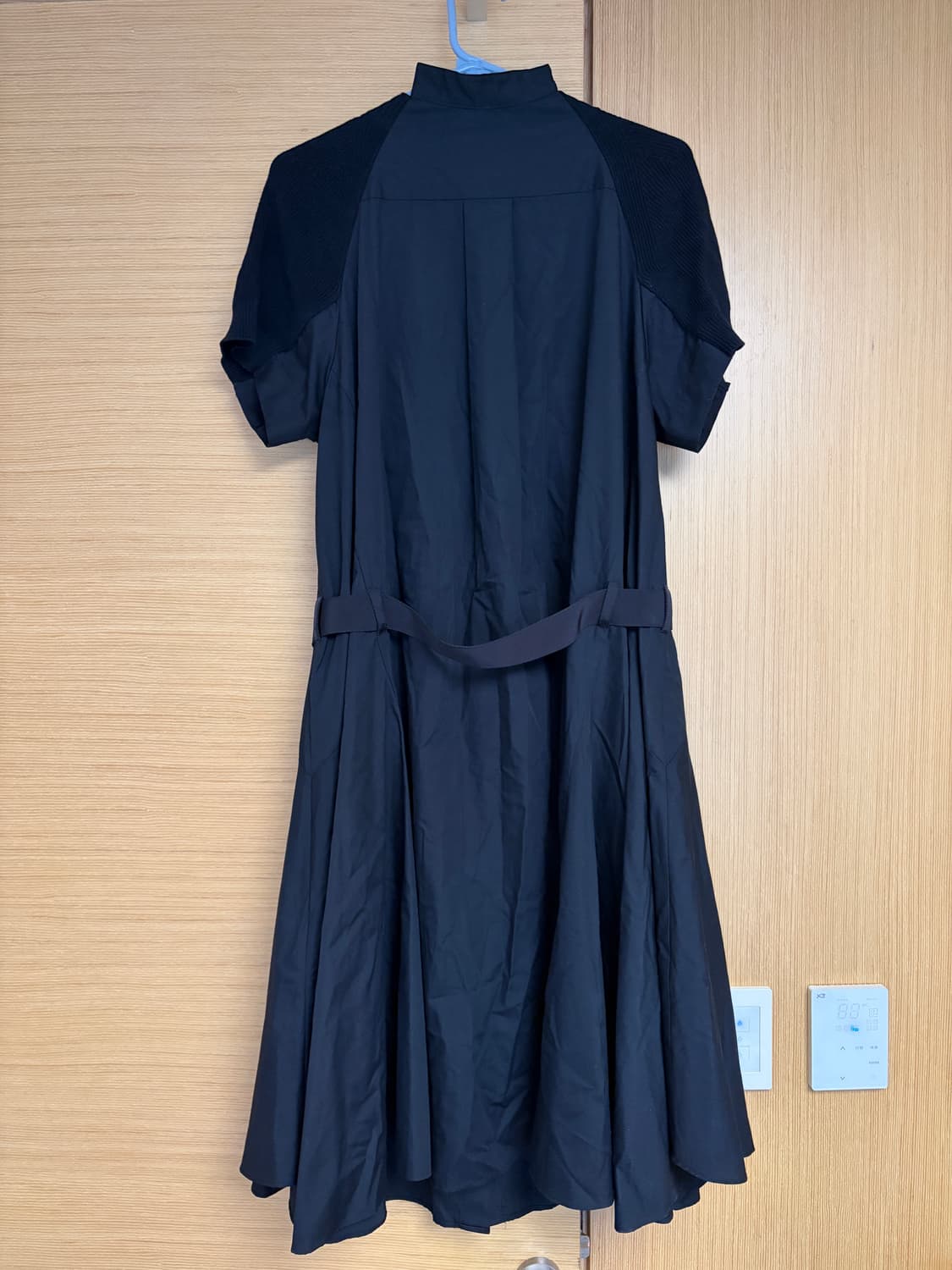 [3] 사카이 포플린 믹스 니트 원피스 블랙 상품이미지2