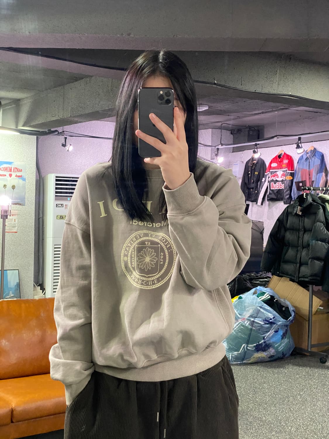 마르디 빅로고 차콜 맨투맨 B3485 상품이미지1