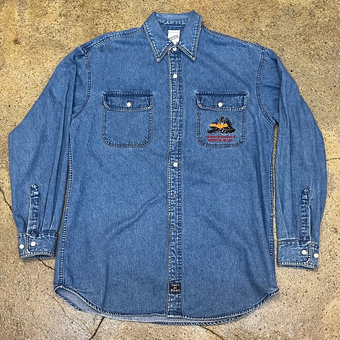 미국빈티지 루니툰 데피덕 데님 셔츠 청남방 상품이미지2