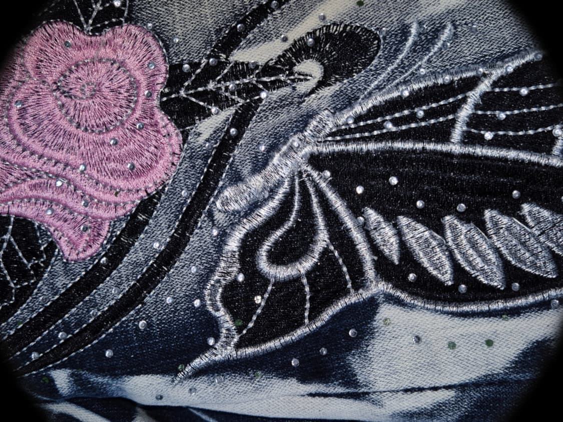 Crazy Age y2k pink Rose tattoo Jean 상품이미지4
