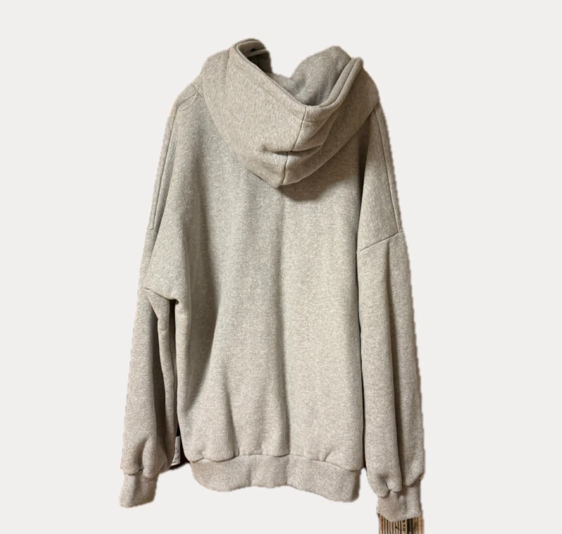 버터핑거 무지 후드티 양기모 후드티 그레이 상품이미지3