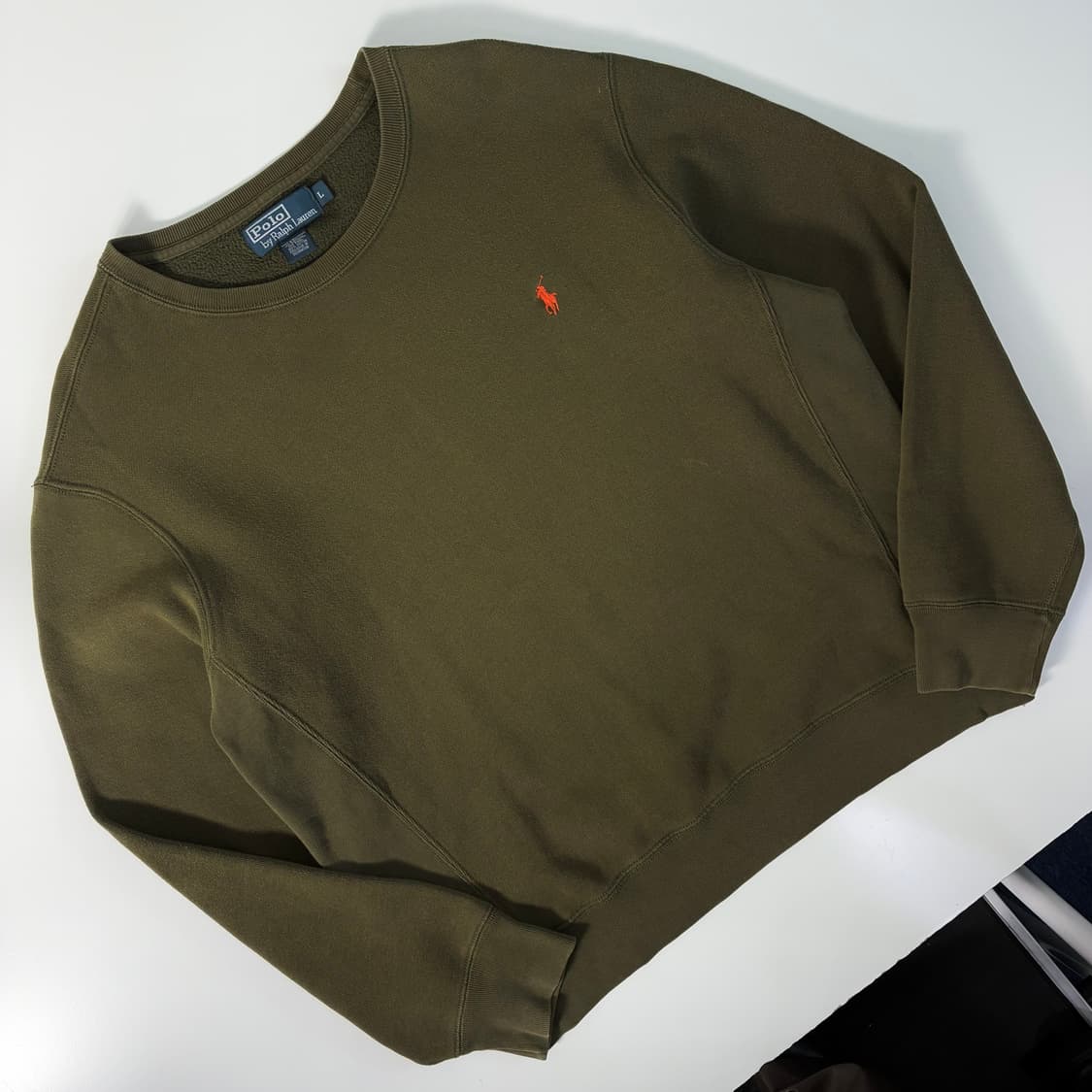 Polo 폴로 랄프로렌 빅포니 90‘s 딥카키 헤비코튼 스웻 맨투맨 상품이미지2