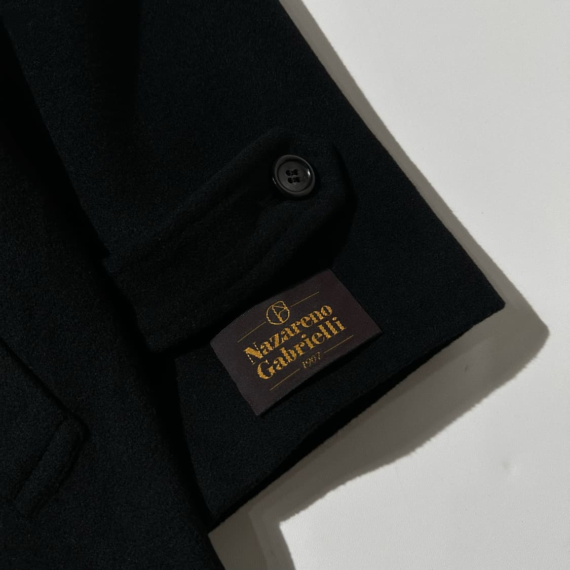 나자레노 가브리엘리 캐시미어 100% 더블 코트 블랙 상품이미지4