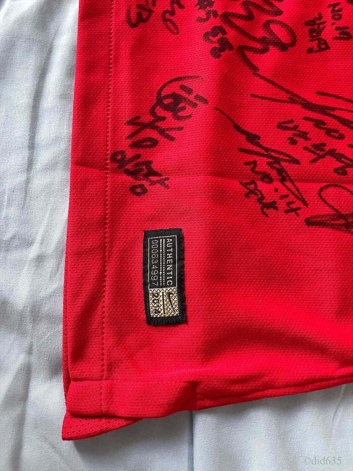 (국내 M) 14-16 대한민국 홈 반팔 지급용 2번 스쿼드 사인 셔츠 상품이미지4