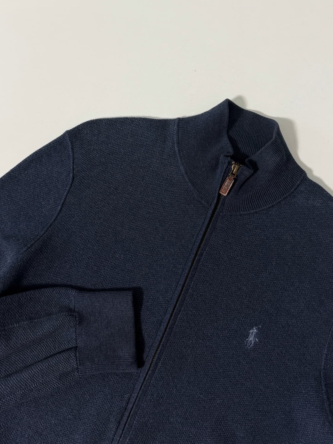 폴로 랄프로렌 루즈핏 신형라벨 인디고 블루 피마 코튼 니트 집업 상품이미지4