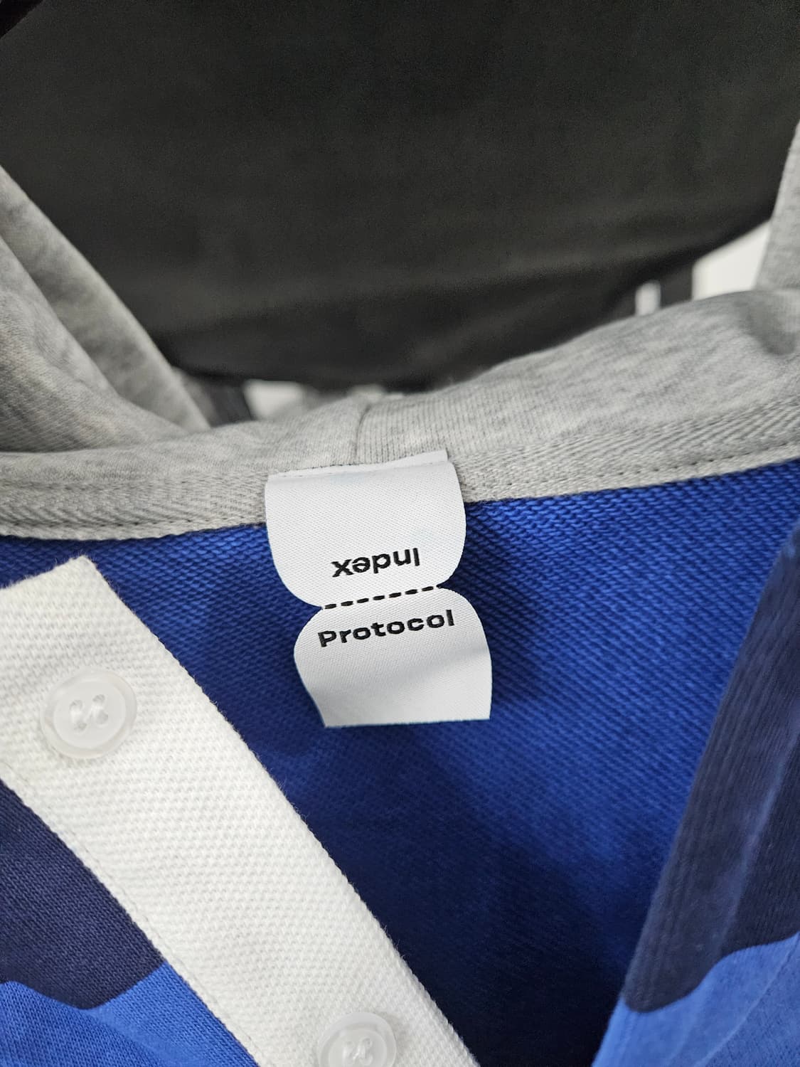 프로토콜인덱스 스트라이프 폴로 후드 블루 상품이미지4