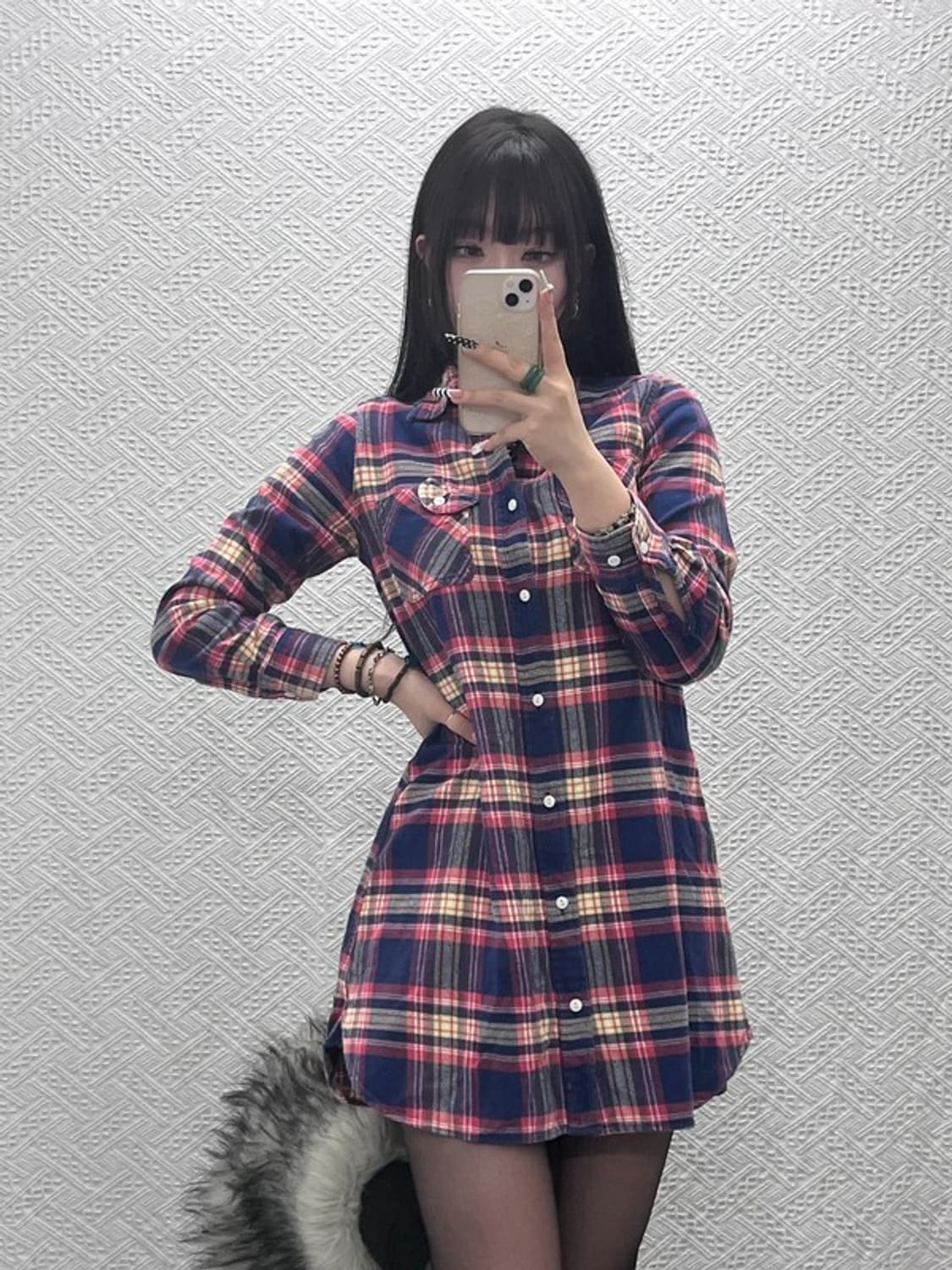 빔스 보이 컨트리 레트로 타탄체크 셔츠 원피스 FREE C10090 상품이미지1