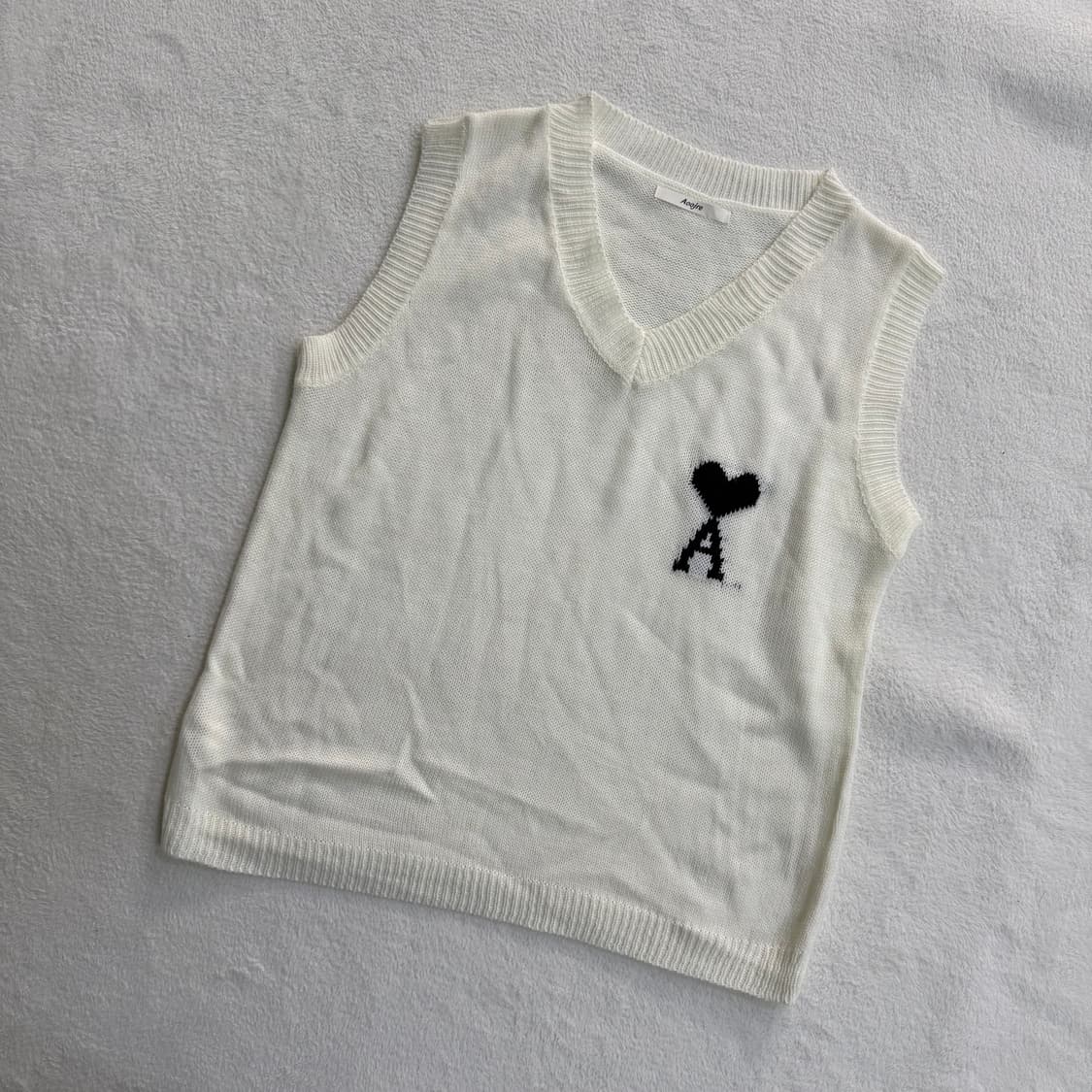 실측확인 하트로고 여성 니트 조끼 0325T 상품이미지1