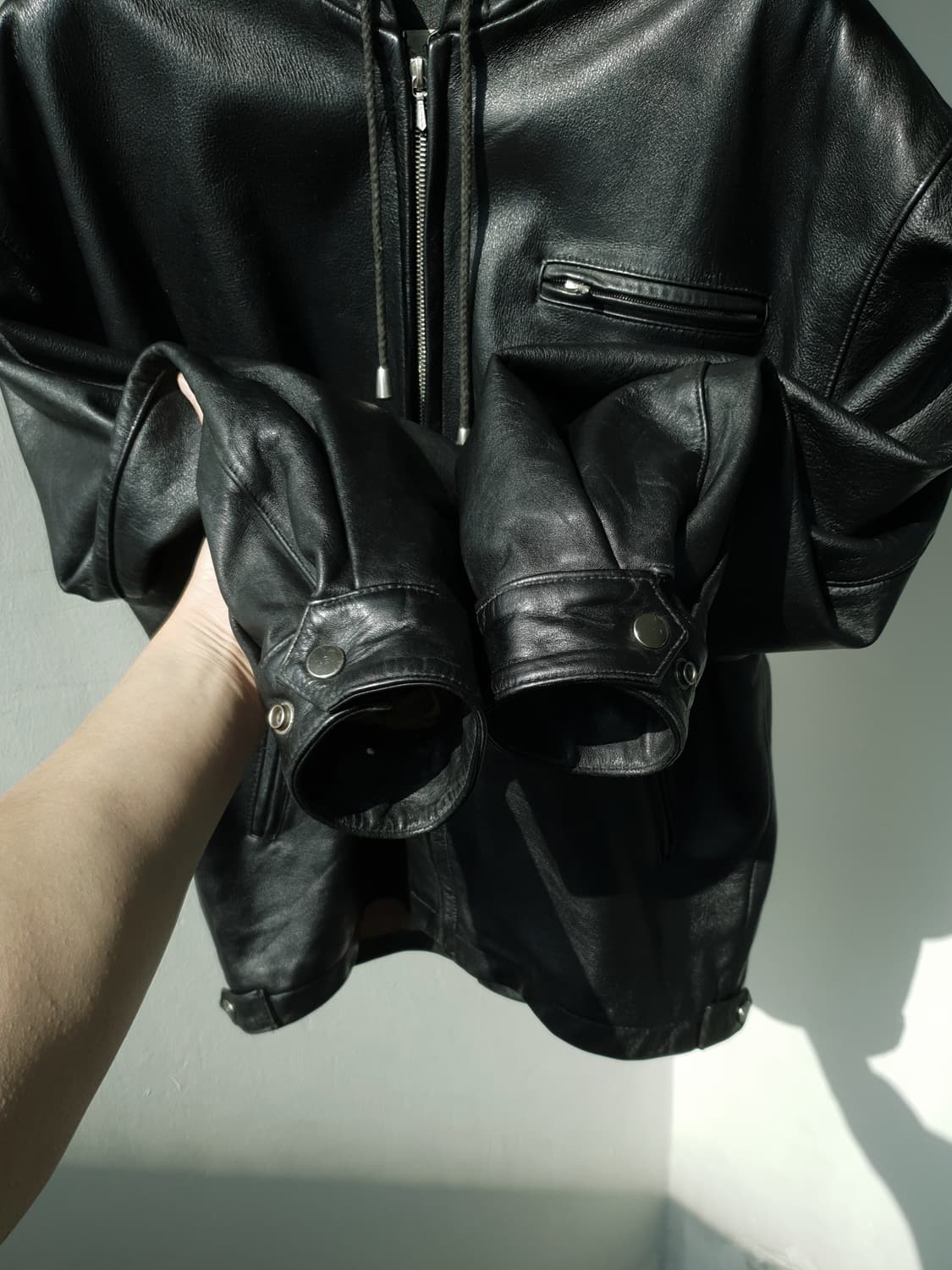 HF&M leather hooded parka 상품이미지4