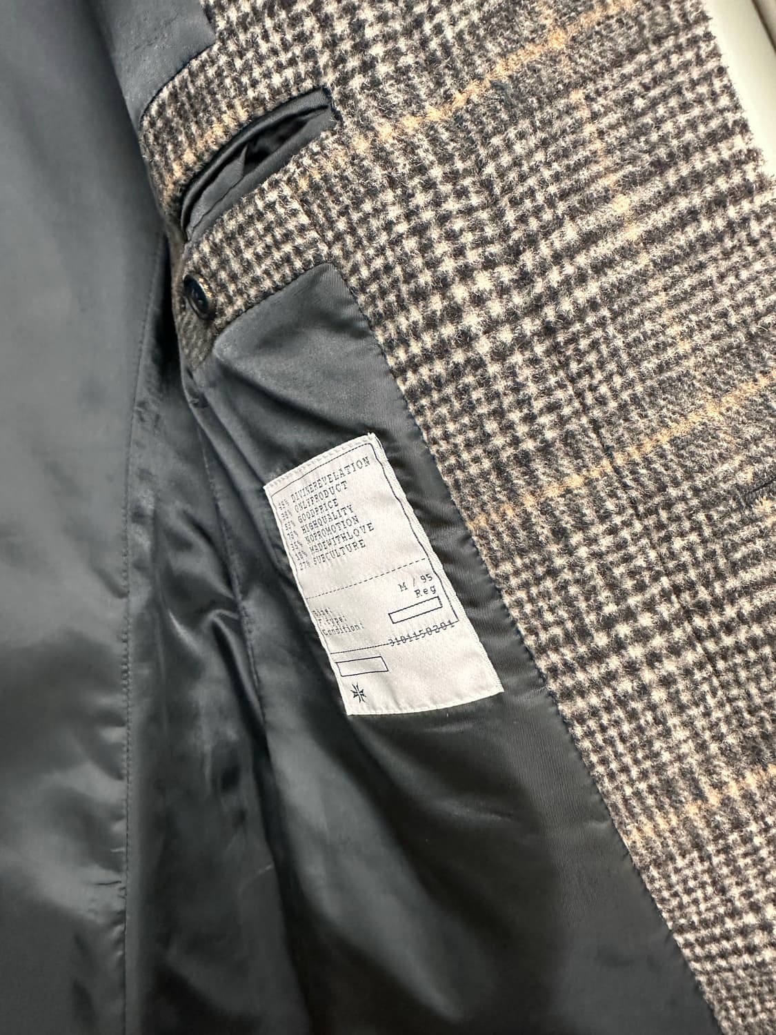 (M)토니웩 크루도 커팅 체크 울 코트 브라운 상품이미지8