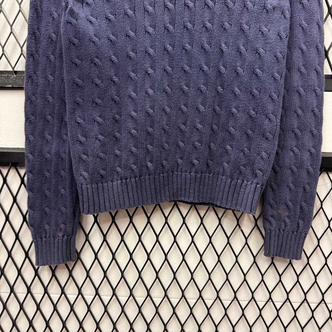 폴로 랄프로렌 케이블 니트 화이트 포니 포인트 네이비 상품이미지4