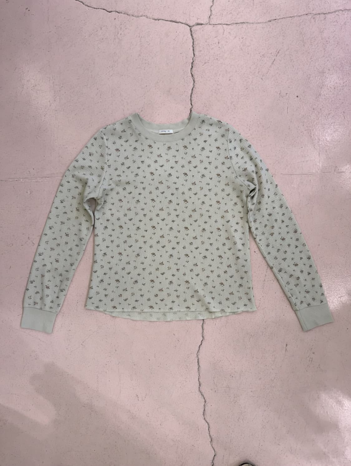 Cinema club vintage floral waffle top 상품이미지2