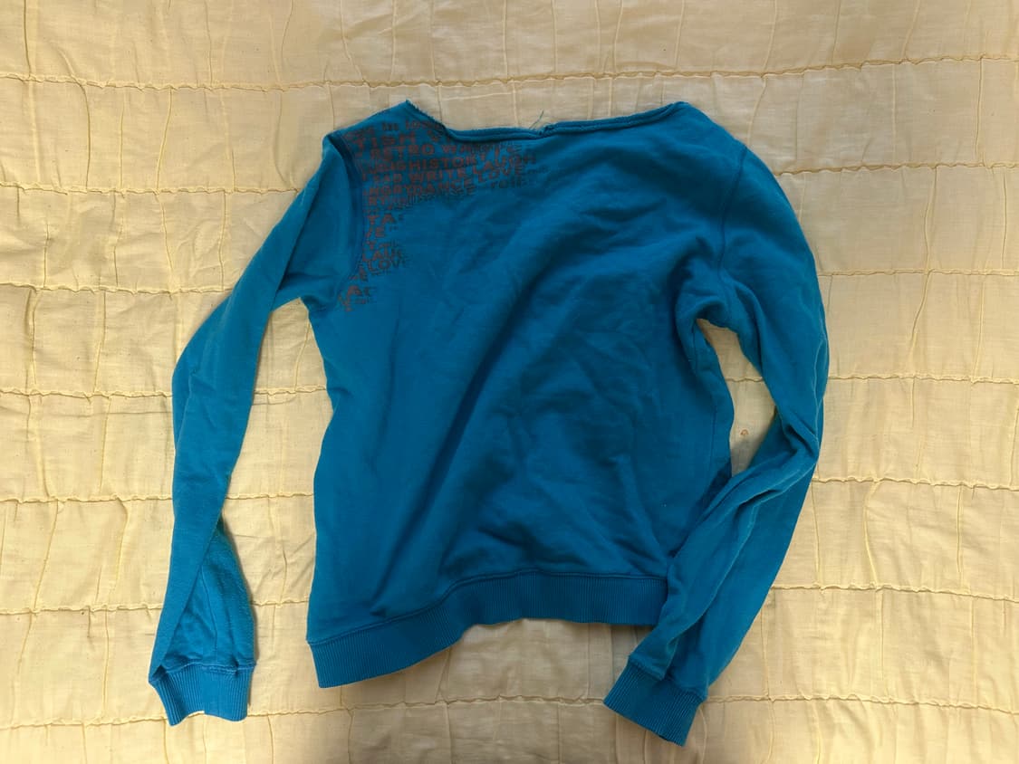 그런지 민트 옥색 코튼 긴팔티 상품이미지2