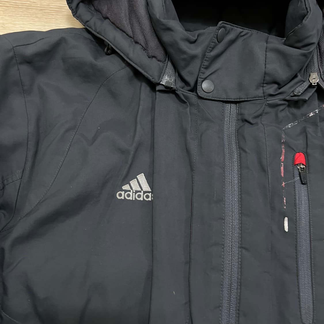 아디다스 포모션 후드 겨울용 기모 바람막이 점퍼 [블랙] L/100 상품이미지4