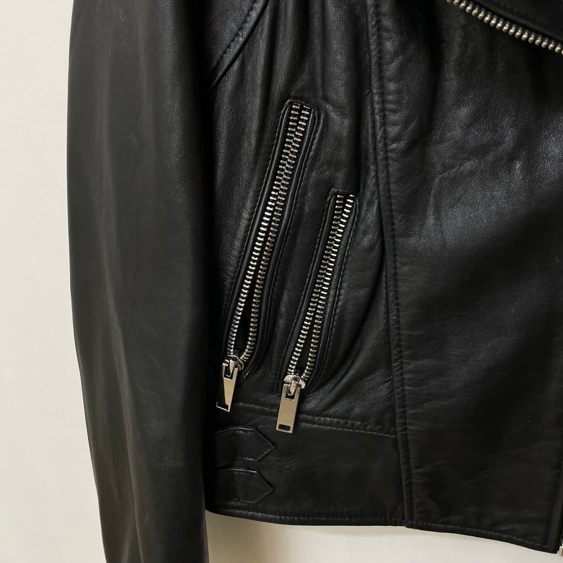[ S ] 자라 여성 더블 라이더 가죽자켓  상품이미지5