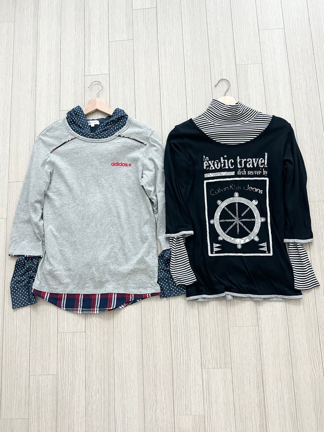 jpn 키치 러힙 웨스턴 괴짜 레이어드 상의세트 상품이미지2