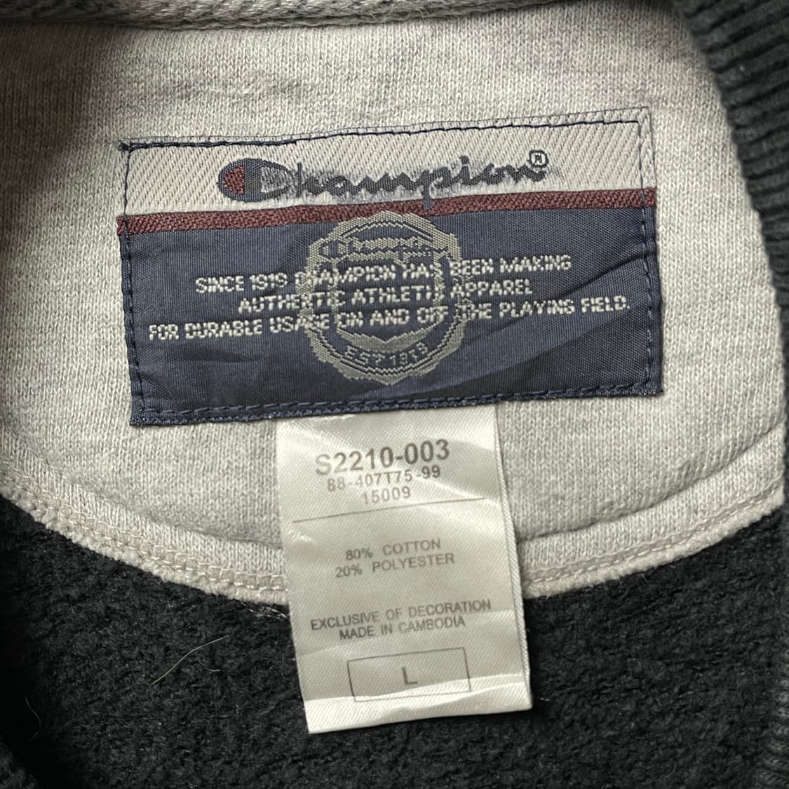 CHAMPION 00s 챔피온 빈티지 블랙 기모 맨투맨 A00545 상품이미지8