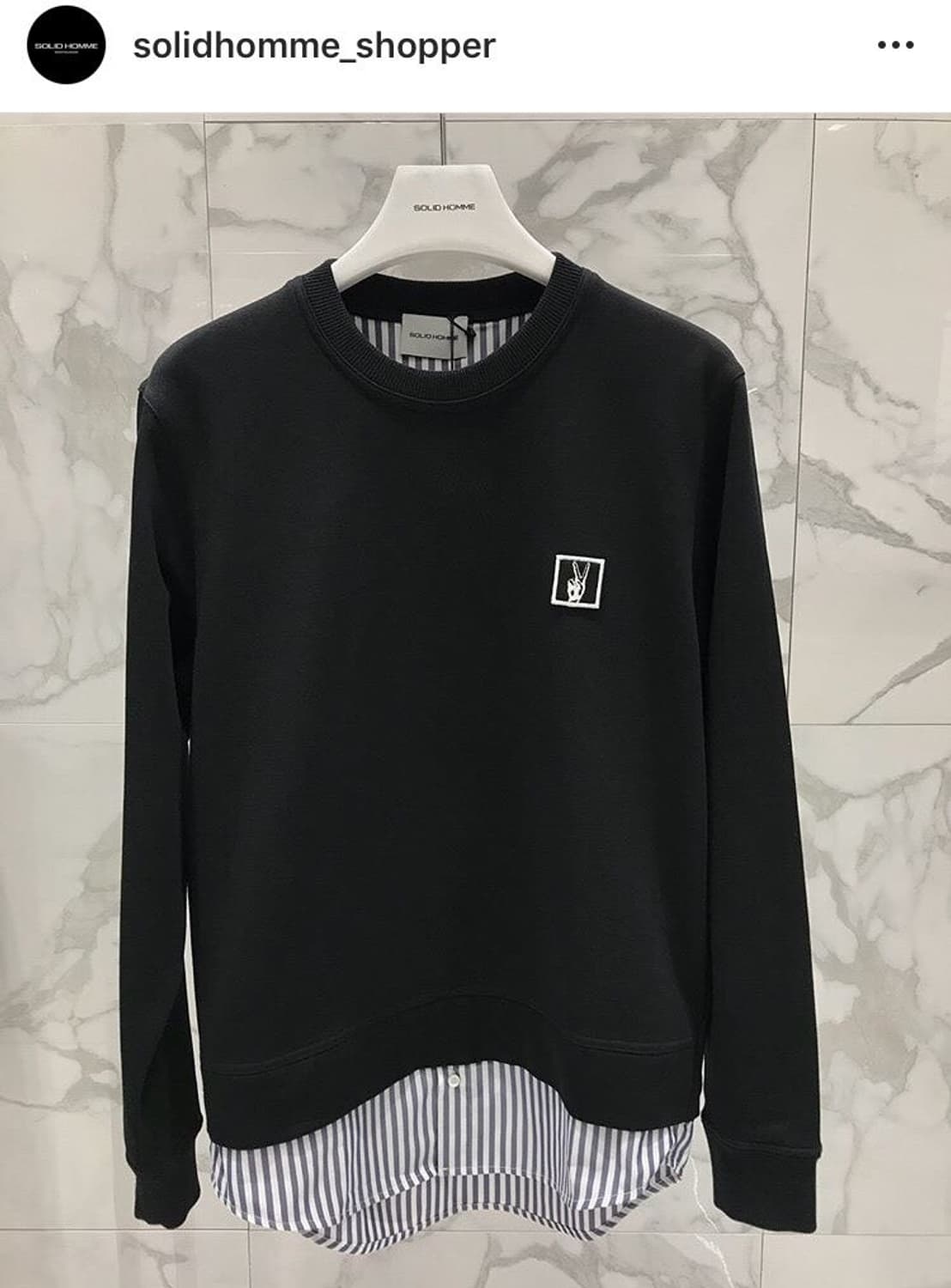 48/ 솔리드옴므 셔츠 레이어 로고 맨투맨 상품이미지2