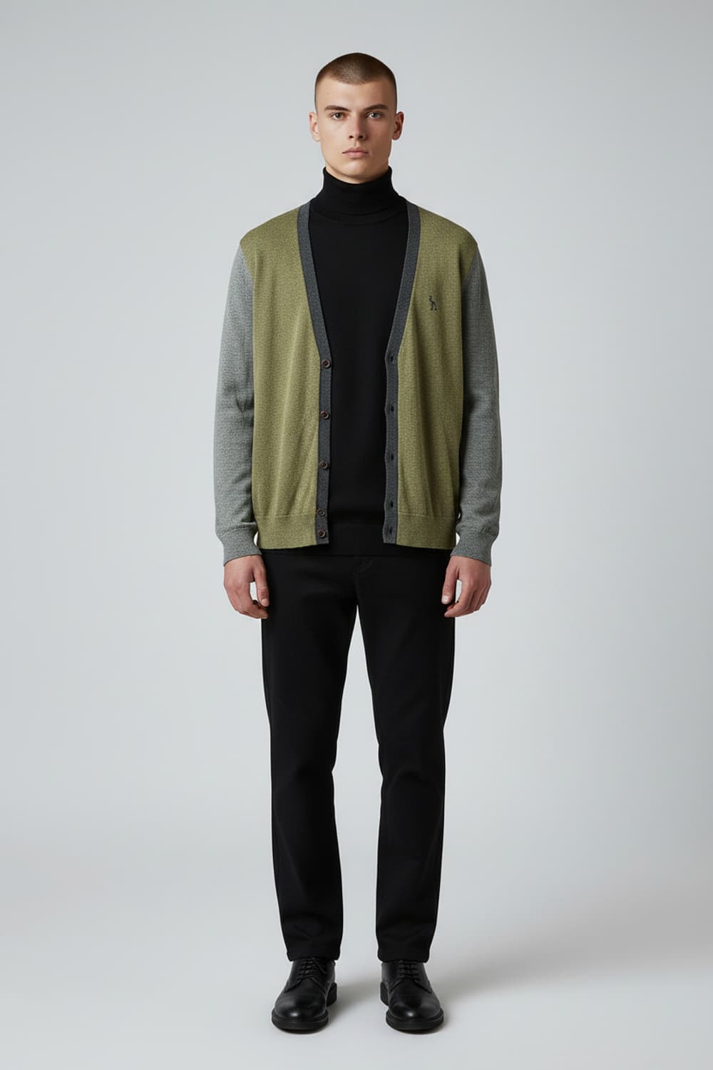 [100] 헤지스 배색 울+모 엘보우패치 가디건 상품이미지3