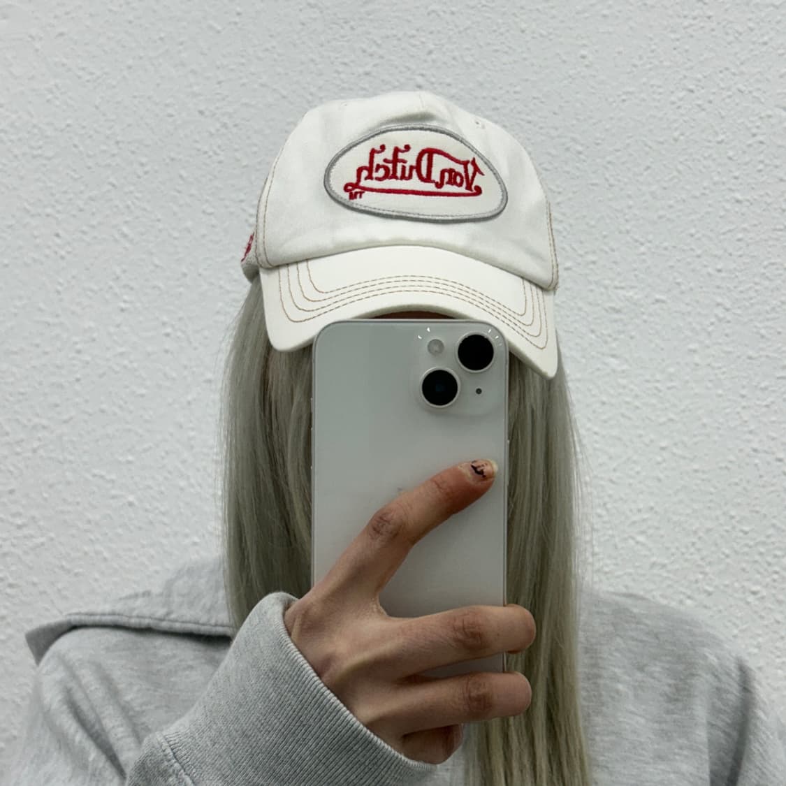 본더치 y2k 화이트 볼캡 상품이미지1