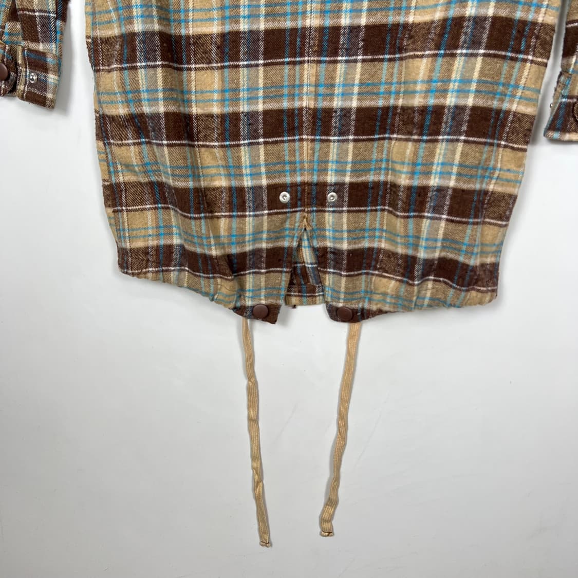 Japan vtg 스티치 체크 후드 롱 자켓 상품이미지7
