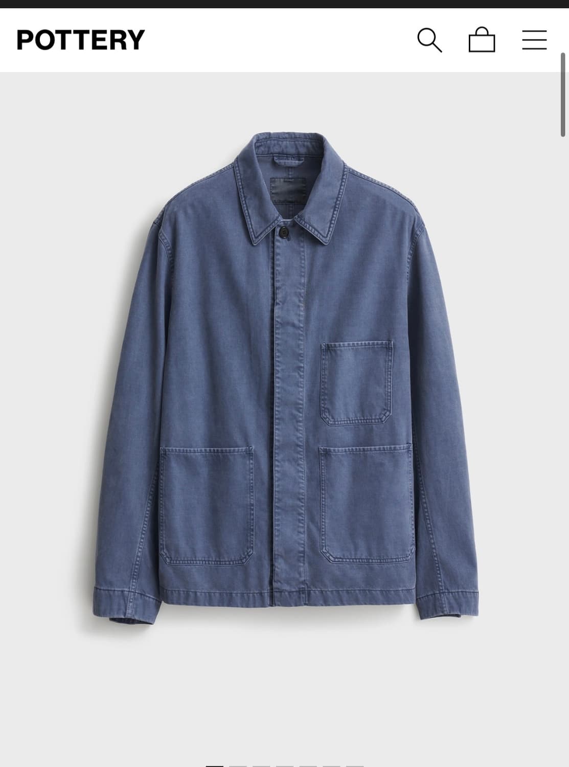 구해요) 포터리 코튼 워크 자켓 블루 2사이즈 상품이미지1