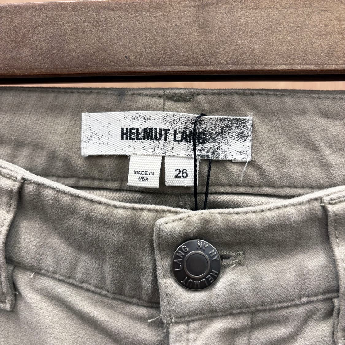 헬무트랭 스키니 코튼 팬츠 미니멀 심플 스퀘어 포켓 버튼 디테일 베이지 상품이미지6