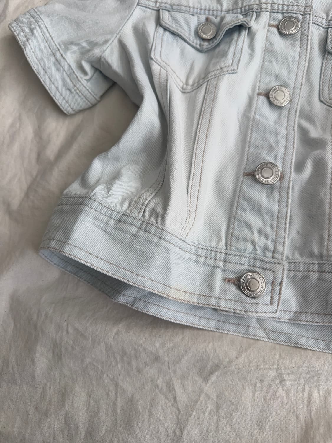 러블리 페어리 라이트 데님 크롭 자켓 상품이미지3