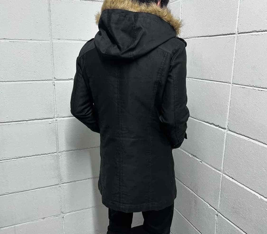 Brown fur black field paka jacket 상품이미지4