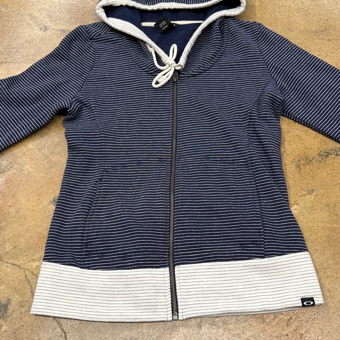 오클리 스트라이프 줄무늬 네이비 후드 집업  상품이미지3
