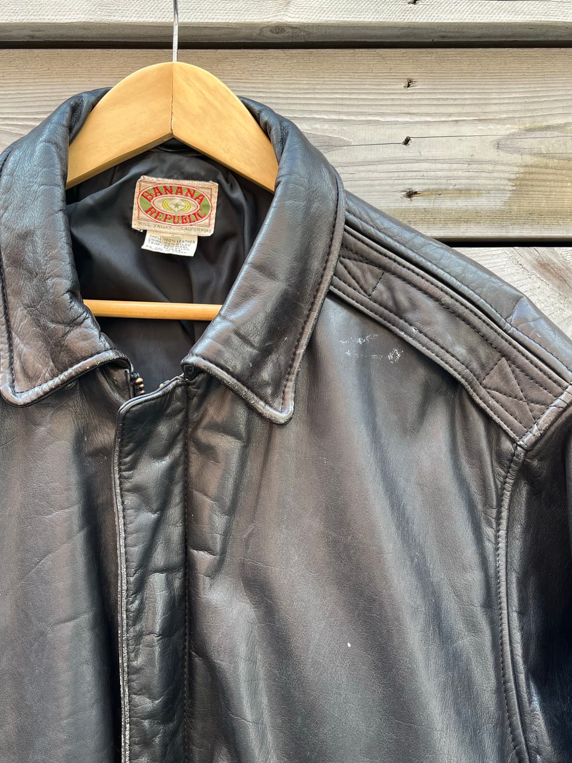 80s 바나나 리퍼블릭 A-2 플라이트 레더 봄버 자켓 상품이미지3