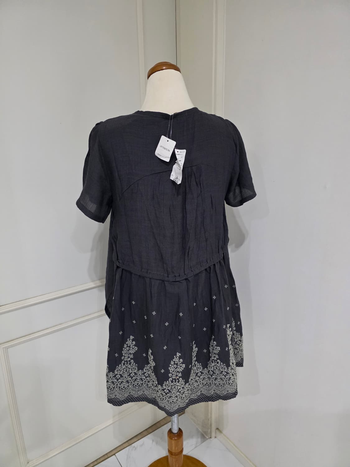 엑시즈팜)일본빈티지 그레이 오리엔탈 스즈코모리걸 가디건 레이어드반팔원피스 상품이미지4