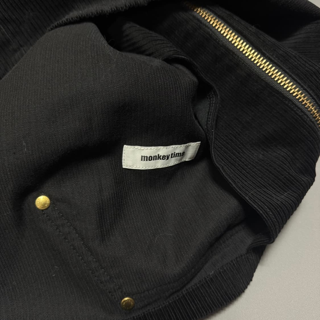 디키즈 x monkey time 19fw 블랙 코듀로이 후드 쇼트 자켓 상품이미지4