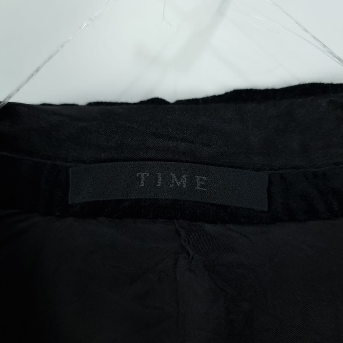 [타임] 주름가공 링클 플리츠 벨벳 블레이저 자켓 블랙 M19626 상품이미지7