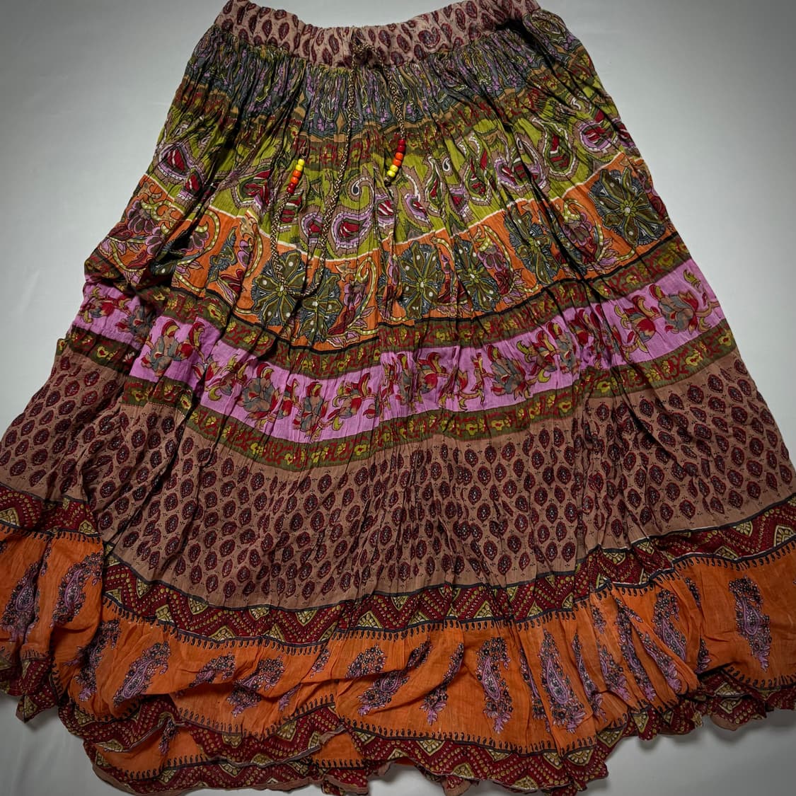 [90s Bohemian Multi-Pattern Skirt] 상품이미지5