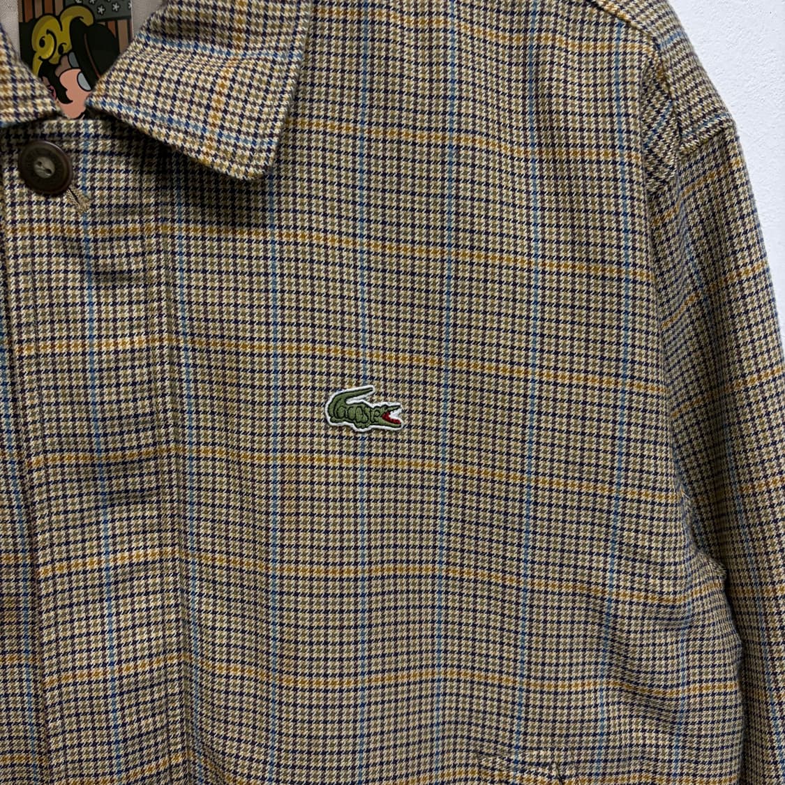 빈티지 라코스테 체크 블루종 상품이미지3